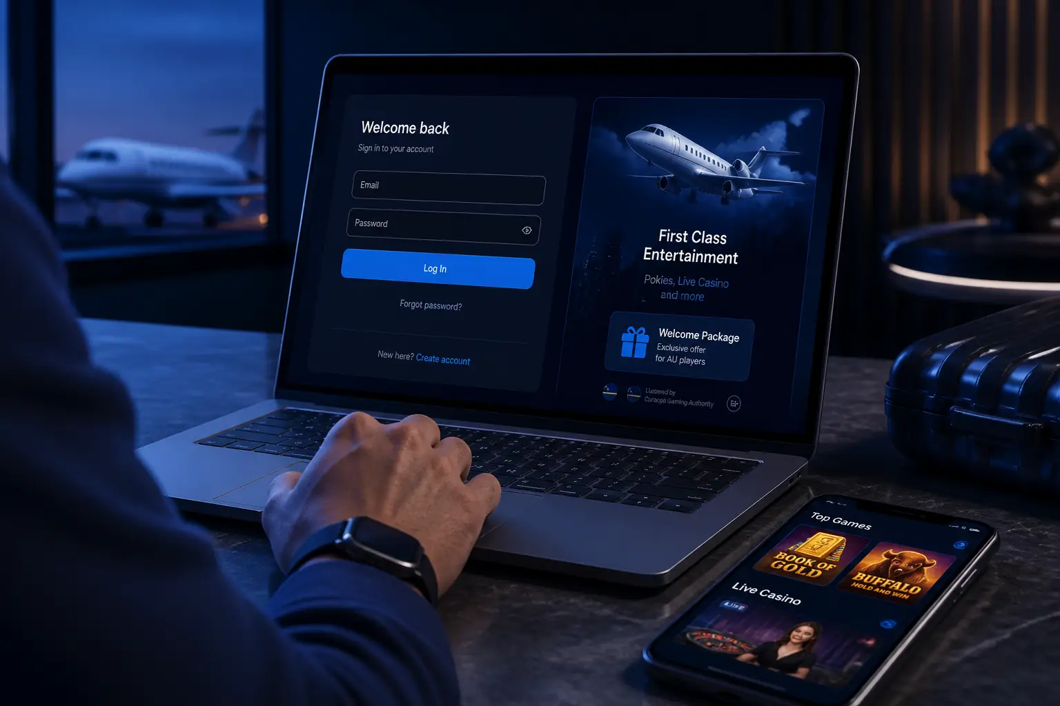 Jet4Bet Login: Access Your First Class Account visual guide for Jet4Bet Casino